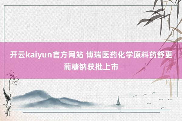 开云kaiyun官方网站 博瑞医药化学原料药舒更葡糖钠获批上市